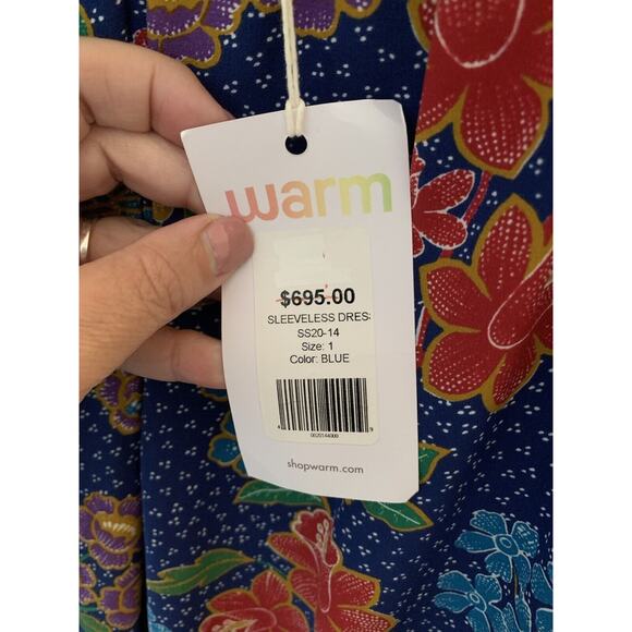 NWT Warm Margaritaville Floral Print Tiered Smock Boho Silk Dress Small - Picture 12 of 12